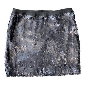 Charlotte Russe Women’s Sequined Sequins Black Mini Skirt, Medium